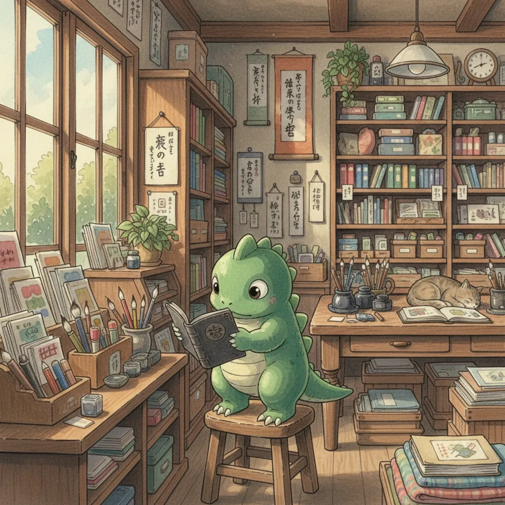 焚き火のそばでノートに一行だけ書くノビ