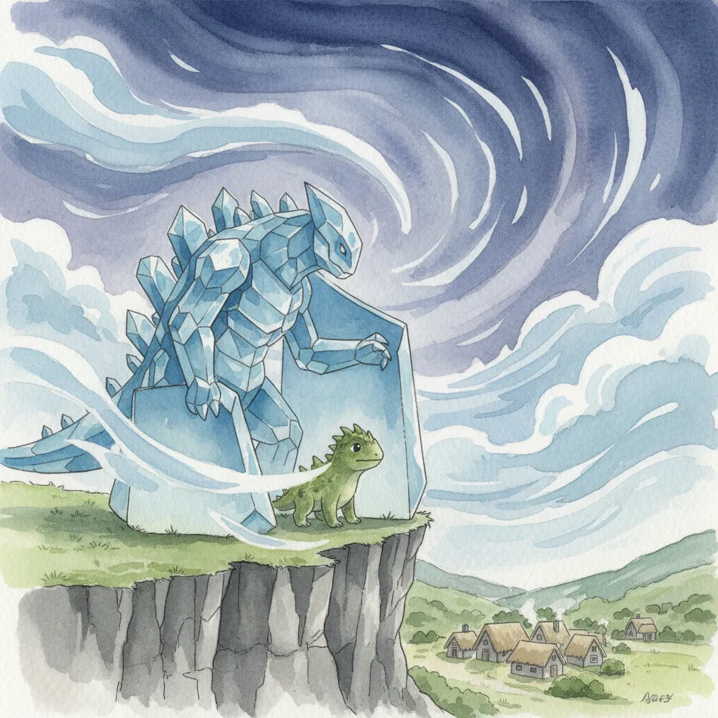 風上に体を横たえるクロワと、その陰で穏やかに眠るノビ